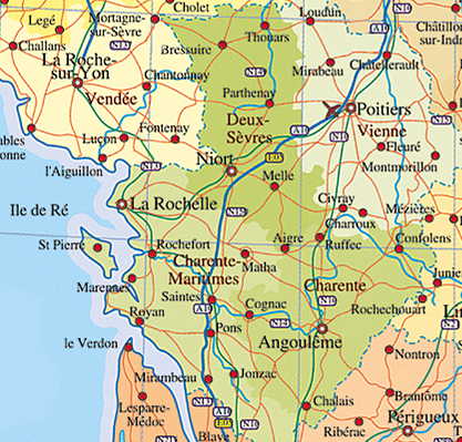 Carte Poitou Vendée
